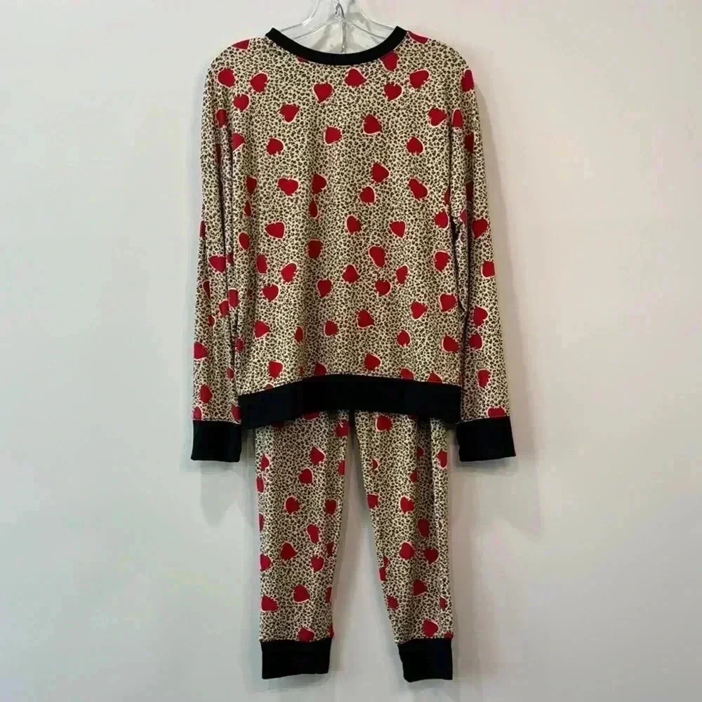 DKNY Animal Print Two Piece Pajamas Set - Size S